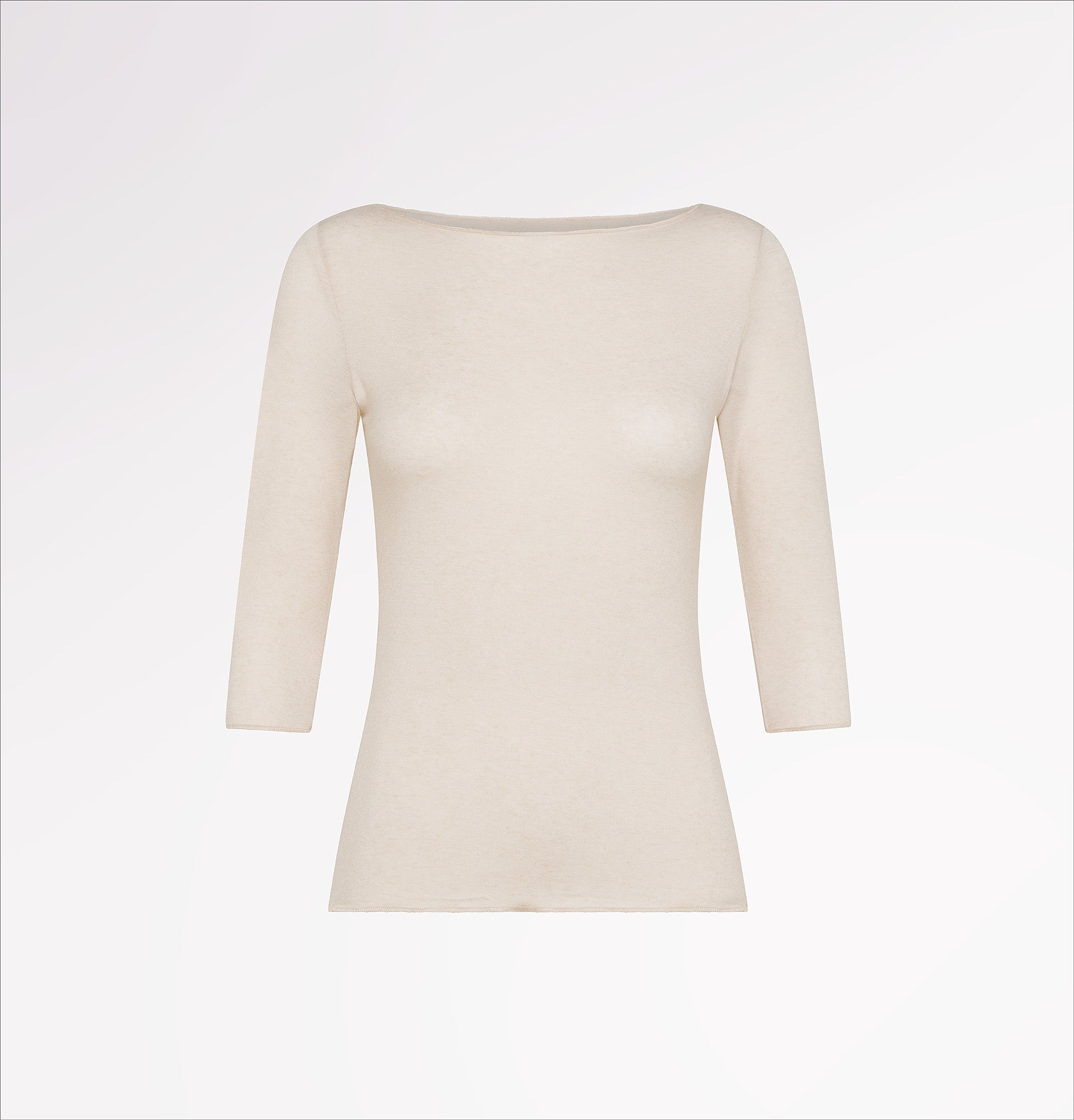 Boat-neck sweater in TENCEL™ cashmere with three-quarter sleeves