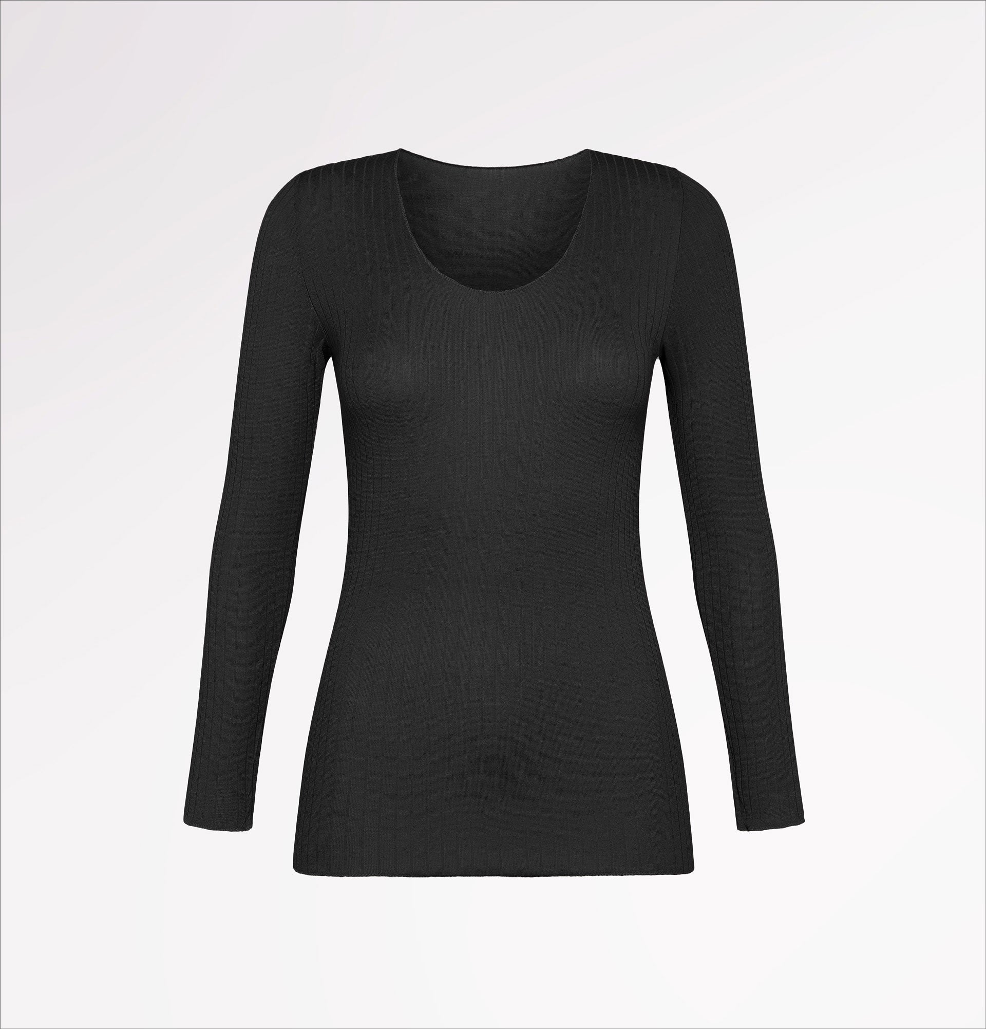 Long-sleeved ribbed TENCEL™ cashmere crew-neck sweater
