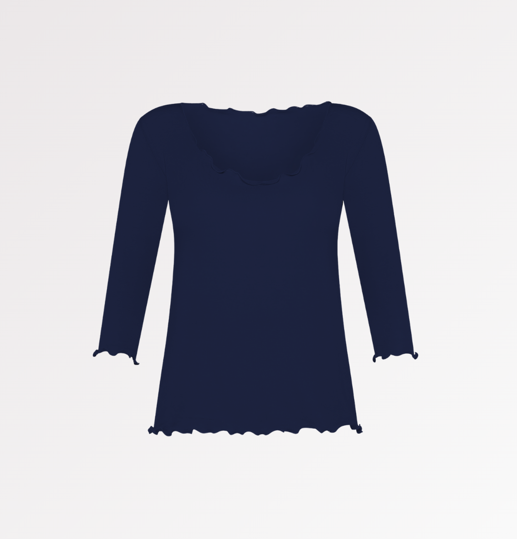 Three-quarter sleeve TENCEL™ silk crew-neck sweater