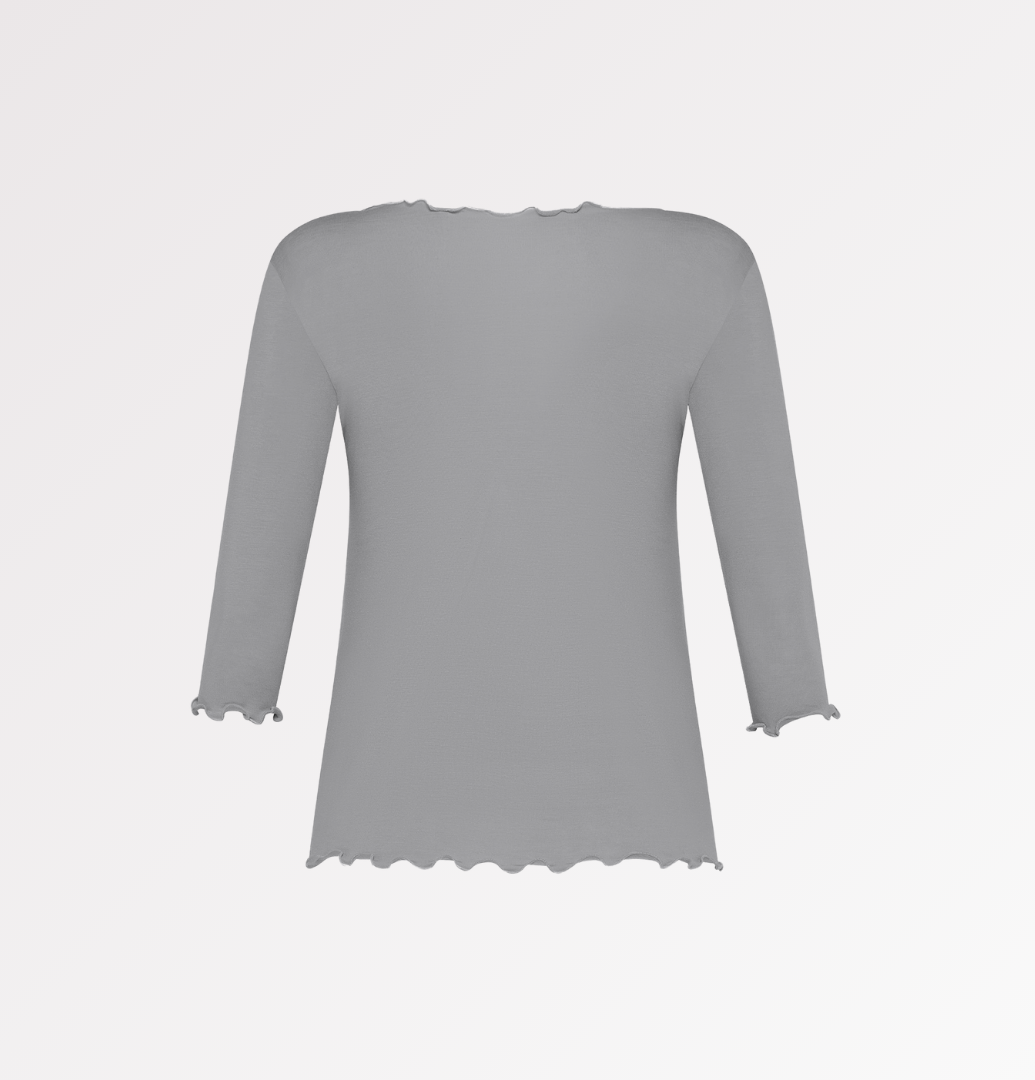 Three-quarter sleeve TENCEL™ silk crew-neck sweater