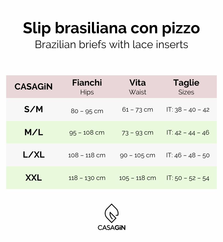 Slip a brasiliana in tessuto naturale e pizzo