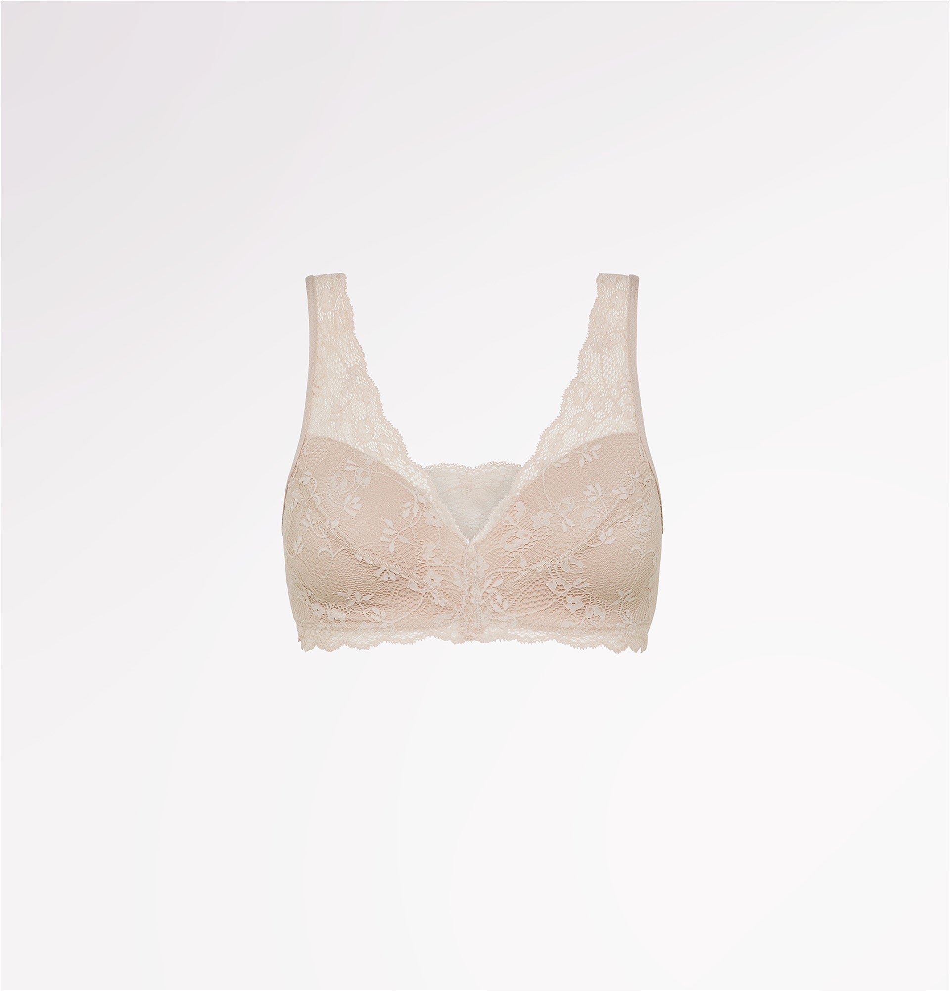 Bra in natural fabric and biodegradable lace