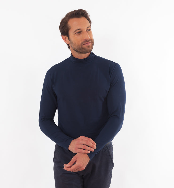 Men's TENCEL™ turtleneck sweater with long sleeves
