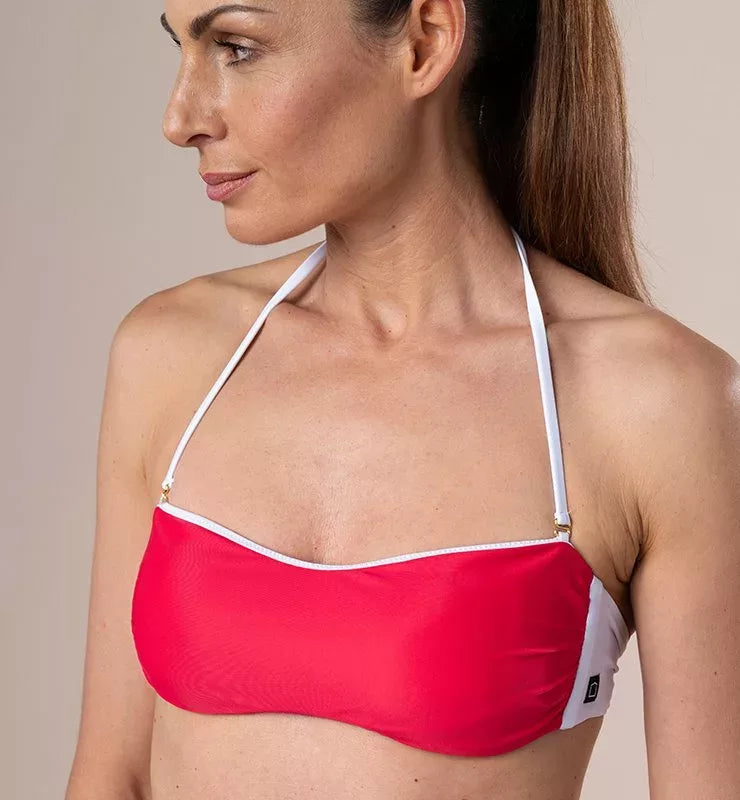 Eco bandeau bikini top (available in L) in ECONYL® regenerated nylon 