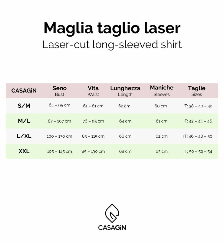 Maglia manica lunga taglio laser in tessuto naturale