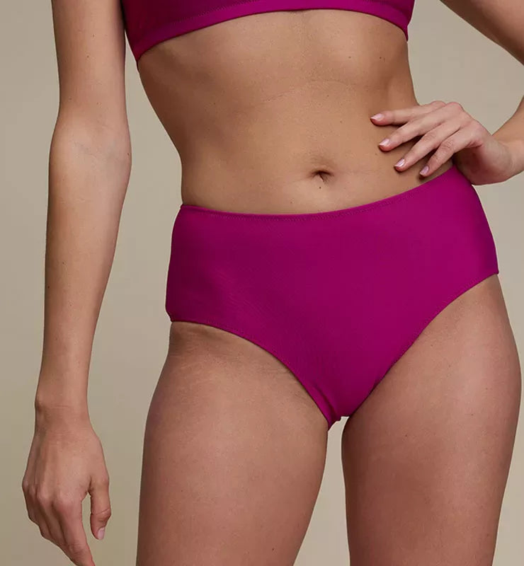 High-waisted eco bikini briefs in ECONYL® regenerated nylon 